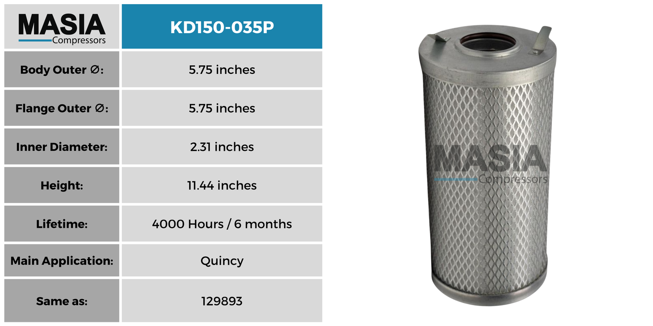 Filtro Separador United Air Filter S138D1213