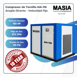 Compresor Lubricado Por Aceite Ma-110 13 Bar 518 Cfm 110kw