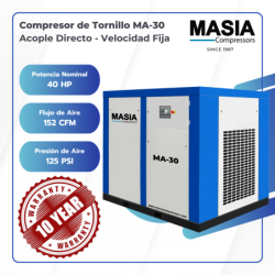 Compresor Lubricado Aceite Ma-30 8.5 Bar 158 Cfm 220v 30 Kw