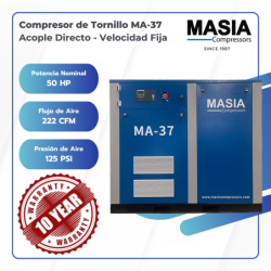 Compresor De Tornillo De Acople Directo 50 Hp 200-440v