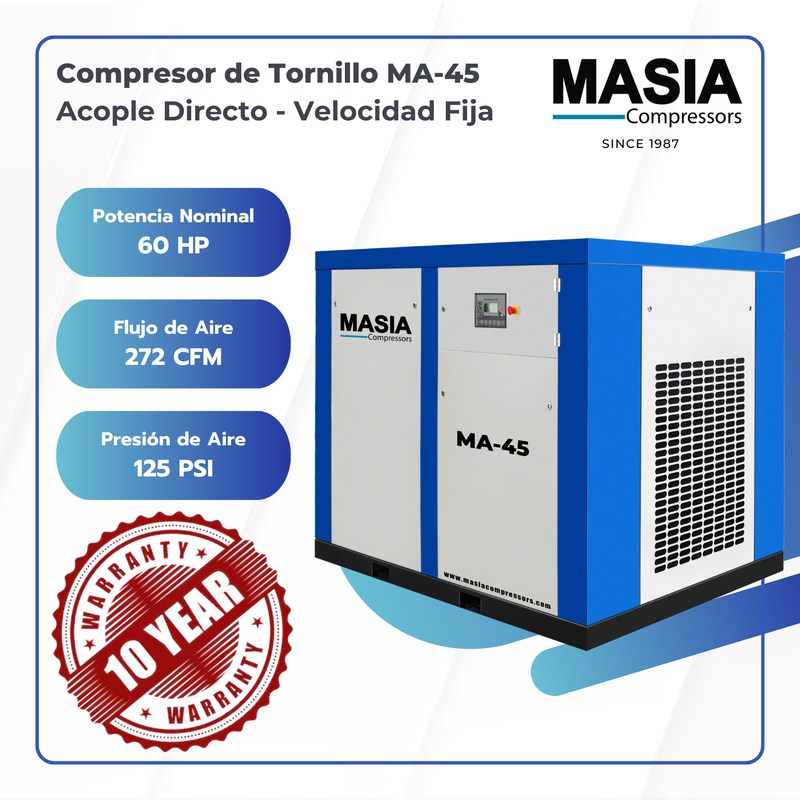 Compresor De Aire Masia Compressors Ma-45 - 60hp