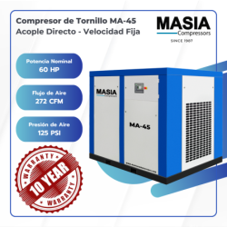 Compresor Lubricado Por Aceite Ma-45 7.5bar 275cfm 440v 45kw