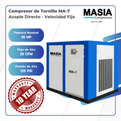 Generador De Aire Comprimido Ma-7 189psi 736l/min 220v 10 Hp