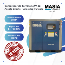 Compresor De Aire Mav-22 10.5 Bar 24-100 Cfm 220v 22kw