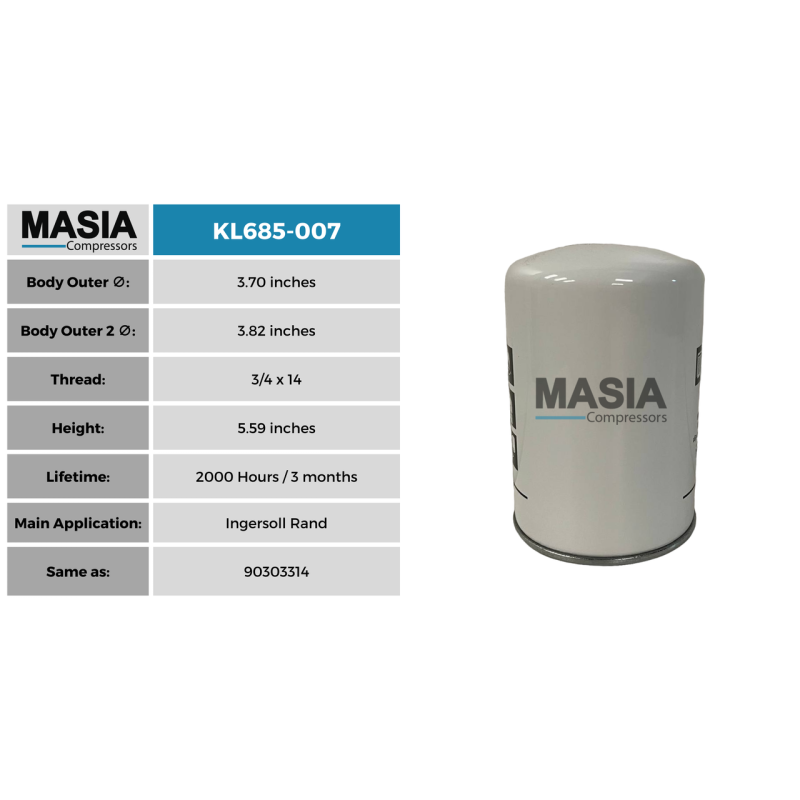 Filtro De Aceite Tamsan Compressor Fya 2501