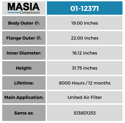 01-12371 Filtro Separador Masia Compressors