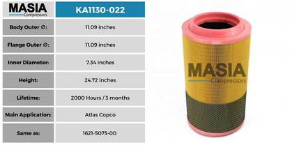Filtro De Aire Atlas Copco 1621-5107-00