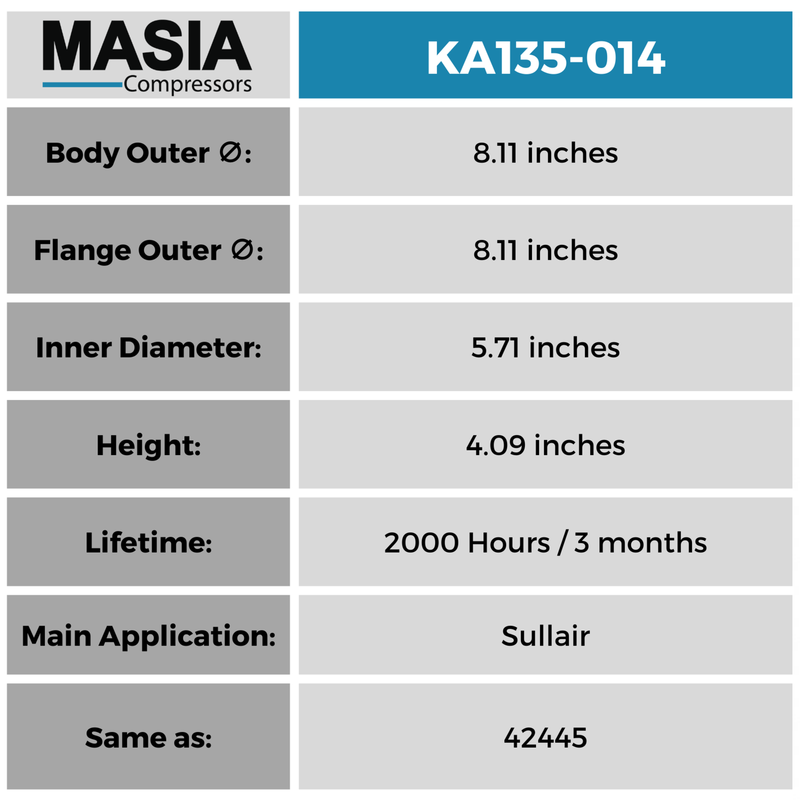 MA135-014 Filtro de Aire Masia Compressors