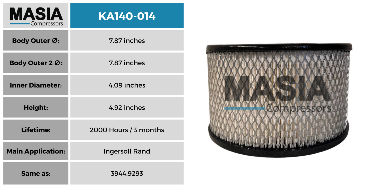 MA140-014 Filtro de Aire Masia Compressors