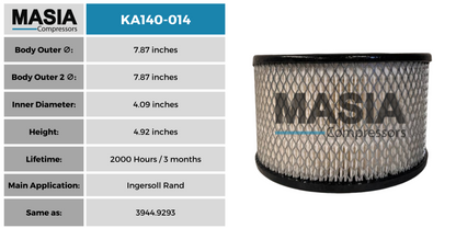 MA140-014 Filtro de Aire Masia Compressors