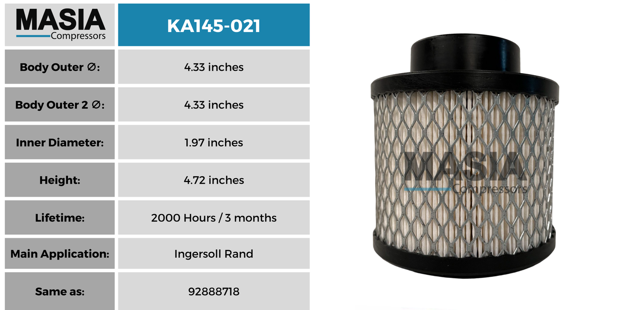 11207674 Filtro de Aire Compatible con Compair