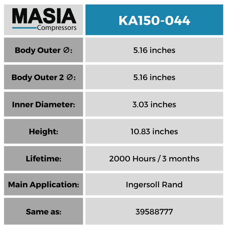 MA150-044 Filtro de Aire Masia Compressors
