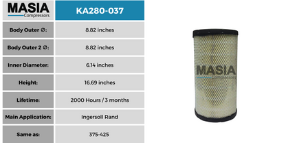 MA280-037 Filtro de Aire Masia Compressors
