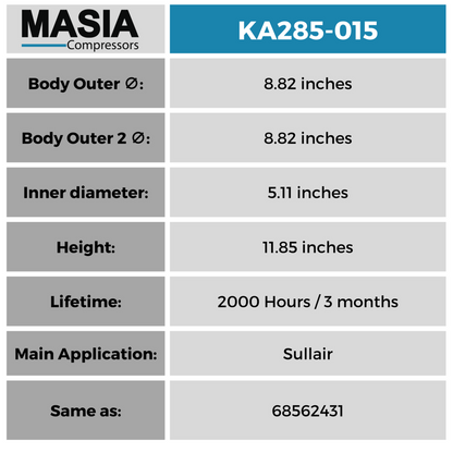 MA285-015 Filtro de Aire Masia Compressors