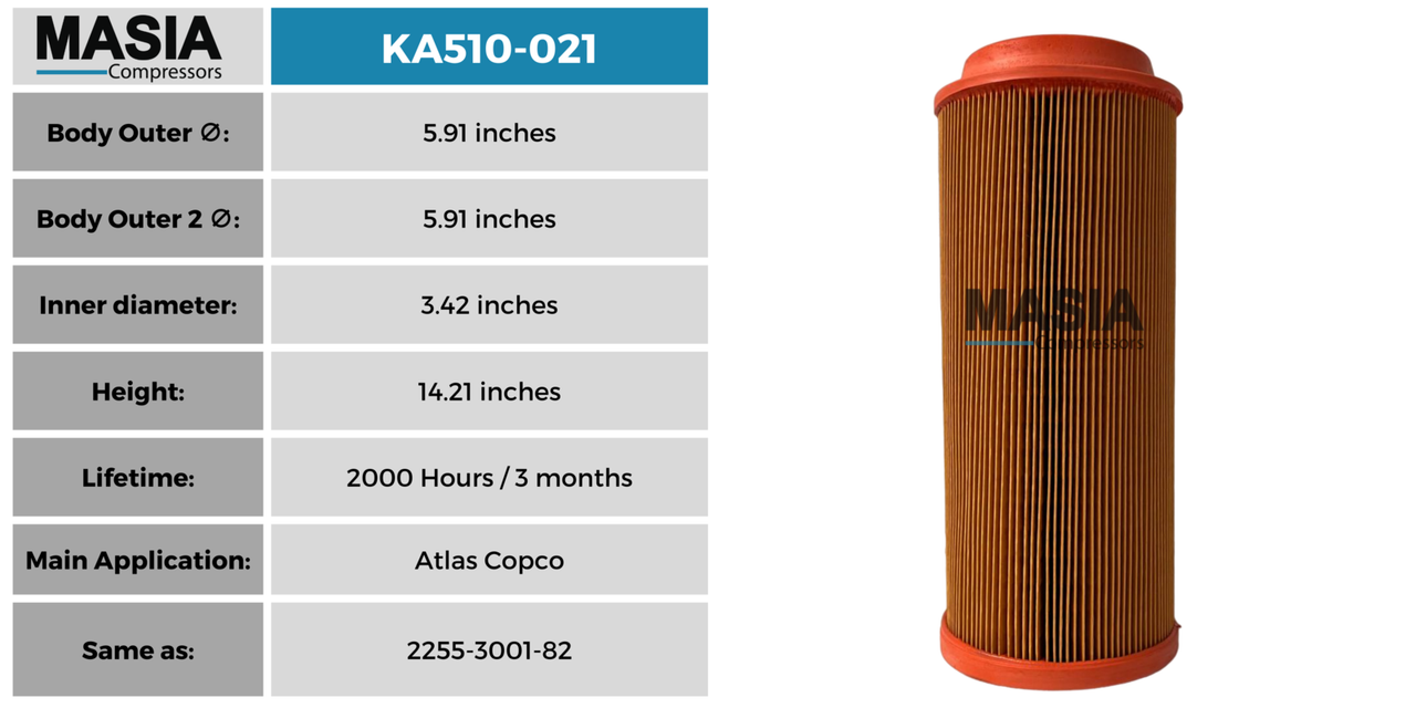 007.0170-0 Filtro de Aire Compatible con Schulz Compressor