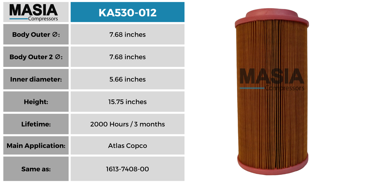 KA530-012 Filtro de Aire Keltec Technolab