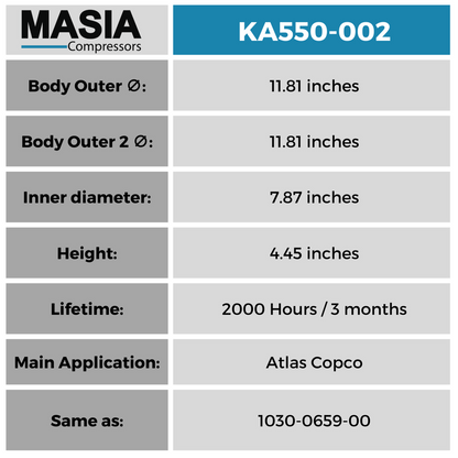 MA550-002 Filtro de Aire Masia Compressors