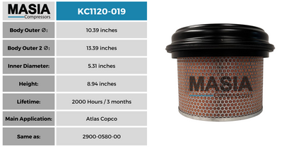 Filtro De Aire Atlas Copco 2900-0582-00