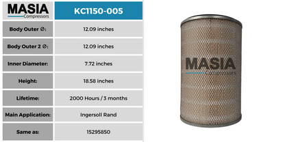 98262-5026 Filtro de Aire Compatible con Compair