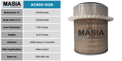 Filtro De Aire Atlas Copco 1310-0321-36