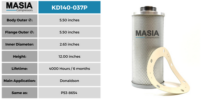 Filtro Separador Masia Compressors MD140-037P