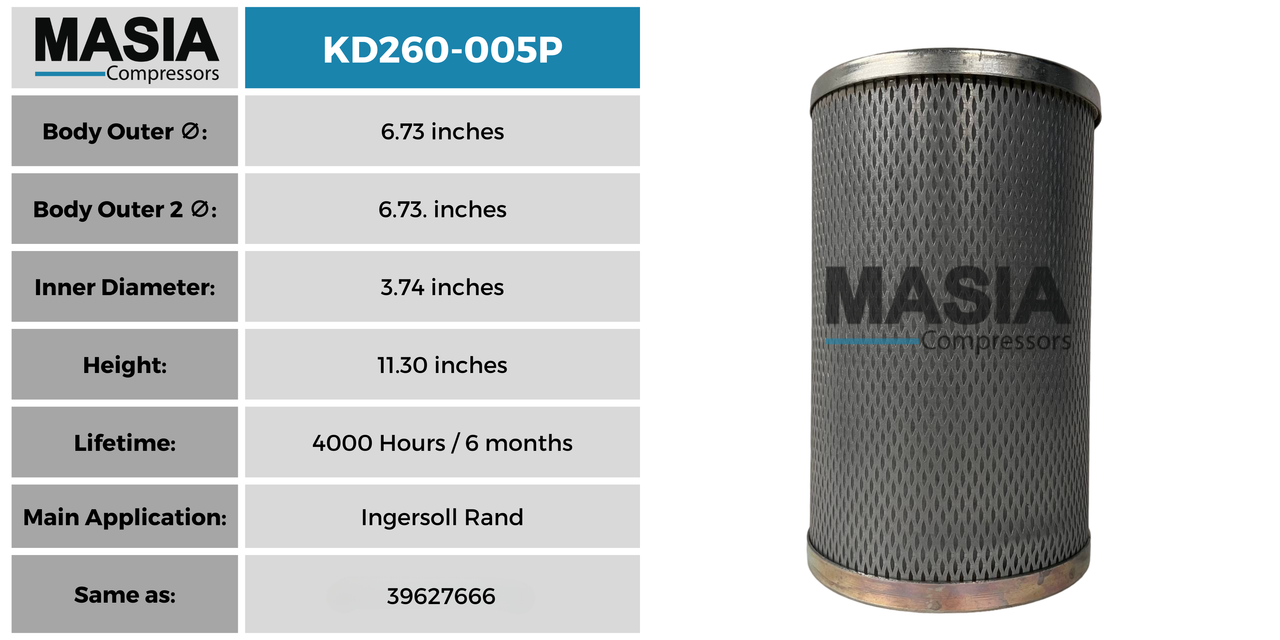 Filtro Separador Ingersoll Rand 39858691