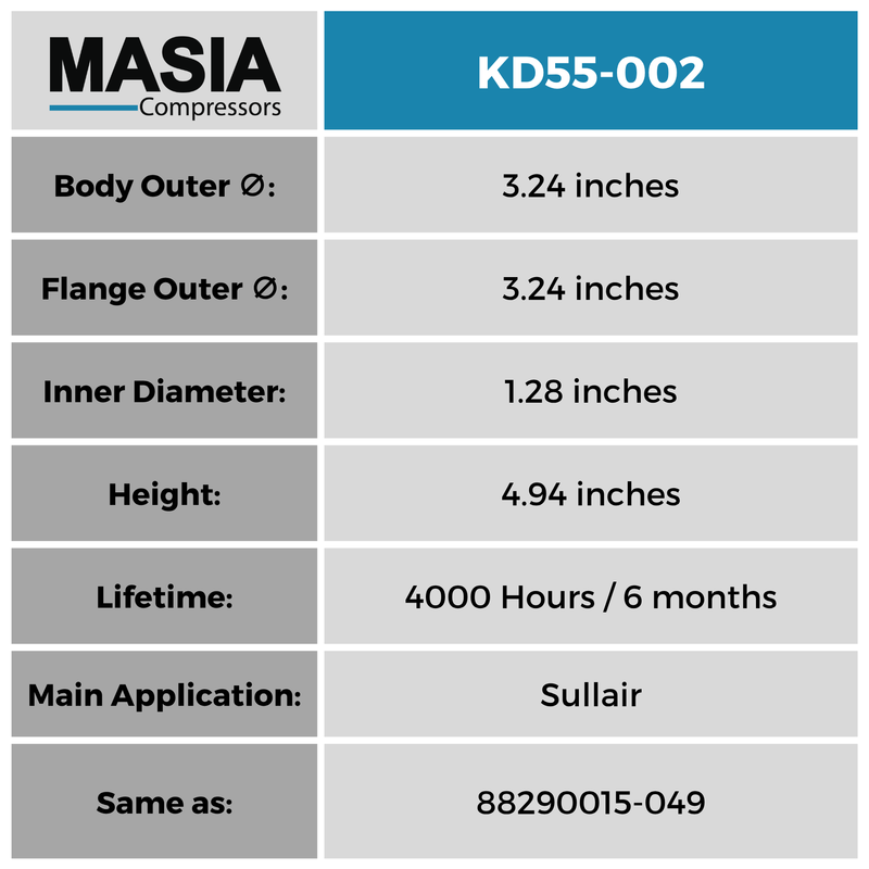05-00301 Filtro Separador Compatible con Air Supply