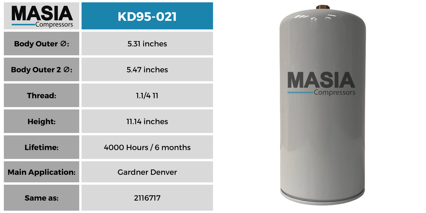 55B57 Filtro Separador Compatible con Gardner Denver