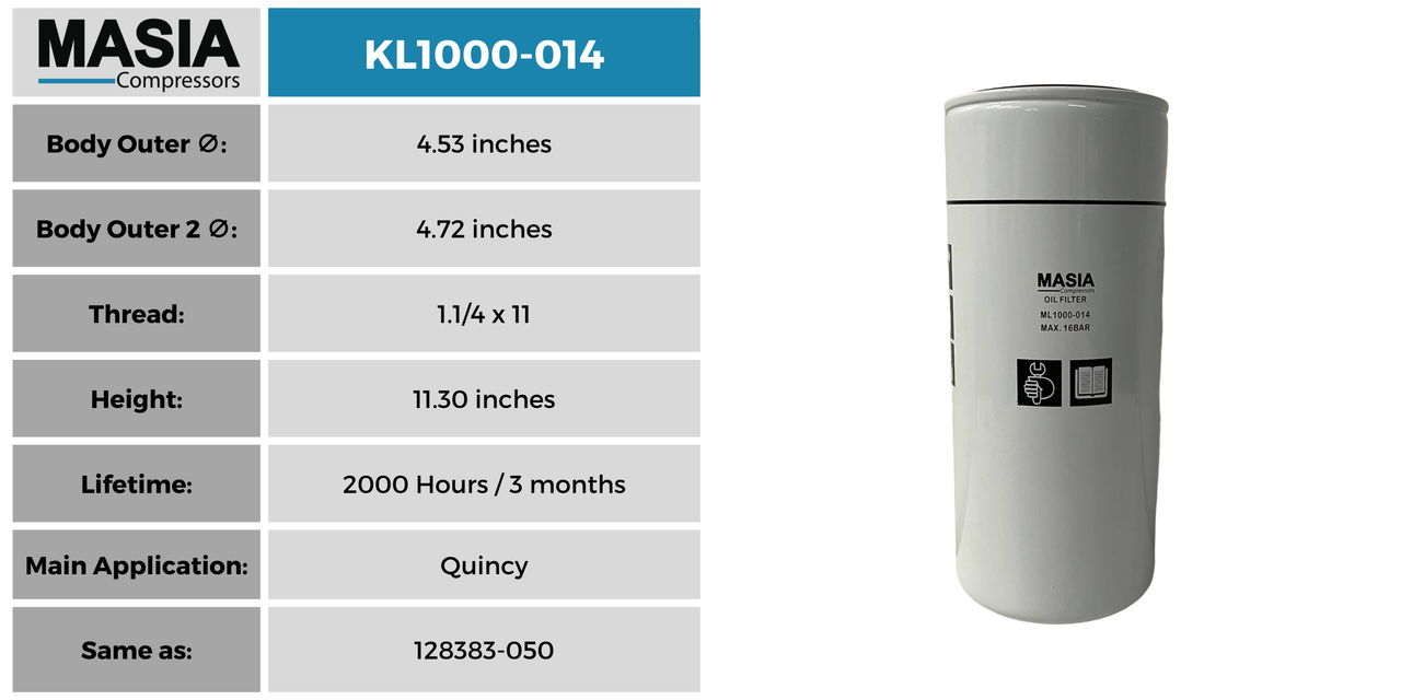 Filtro De Aceite Keltec Technolab KL1000-014