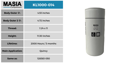 KL1000-014 Filtro de Aceite Keltec Technolab