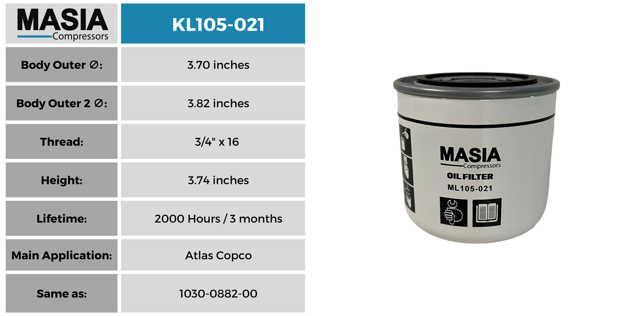 HY56457 Filtro de Aceite Compatible con Hydrovane