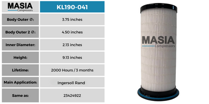 23759871 Filtro de Aceite Compatible con Ingersoll Rand