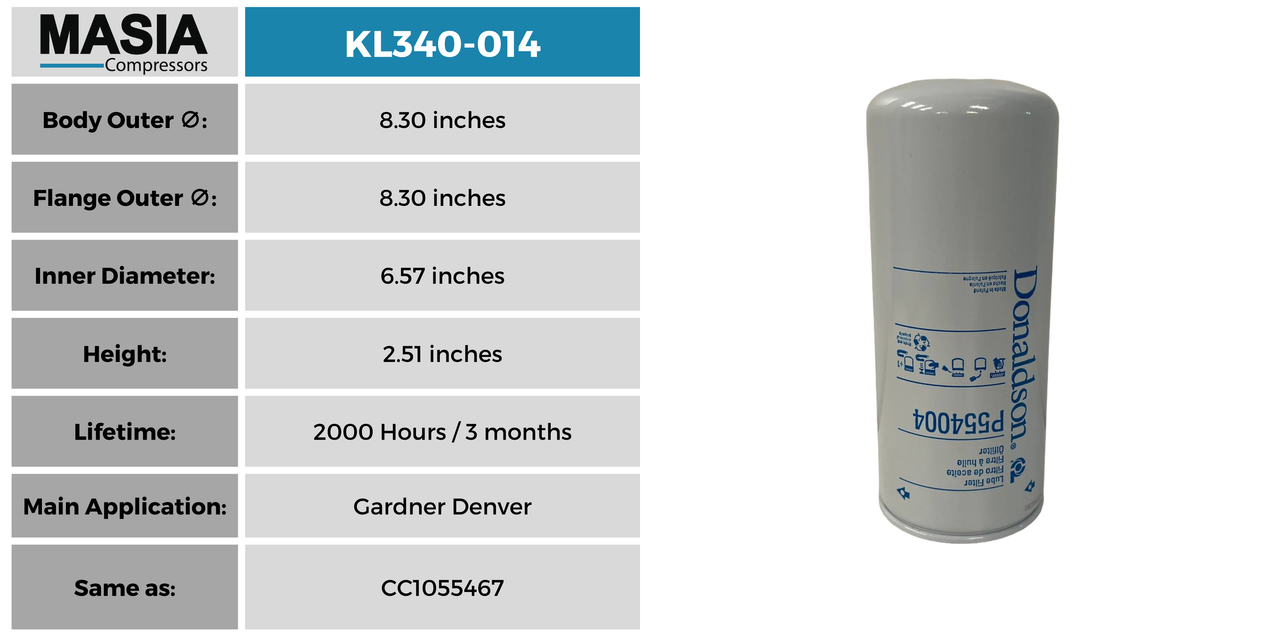 Filtro De Aceite Keltec Technolab KL340-014