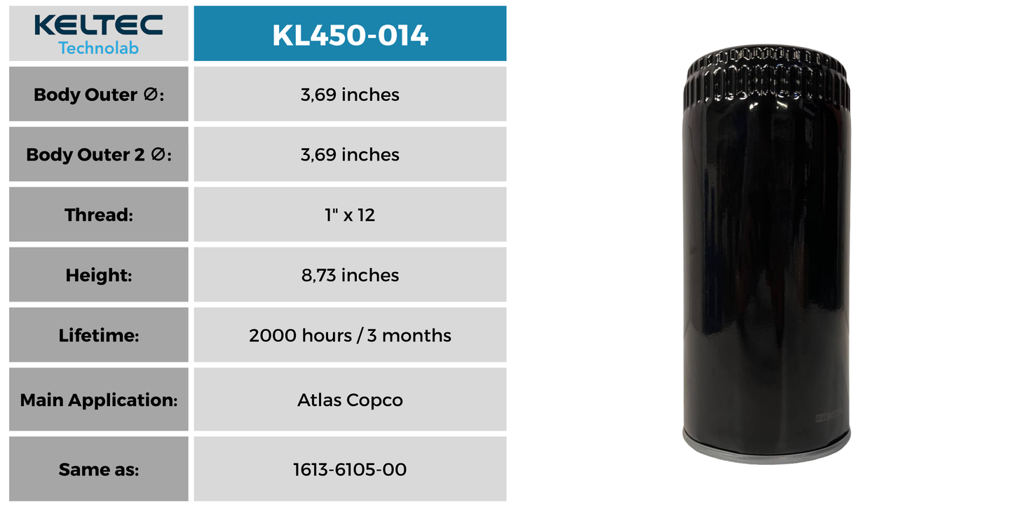 Filtro De Aceite Keltec Technolab KL450-014