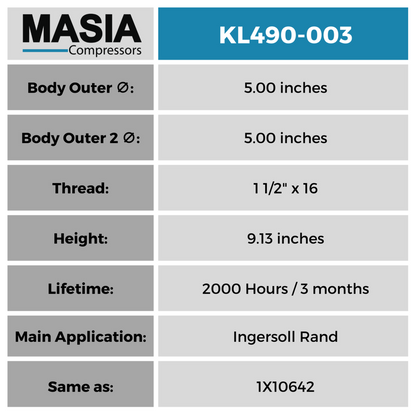 Filtro De Aceite Keltec Technolab KL490-003