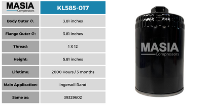 ML585-017 Filtro de Aceite Masia Compressors