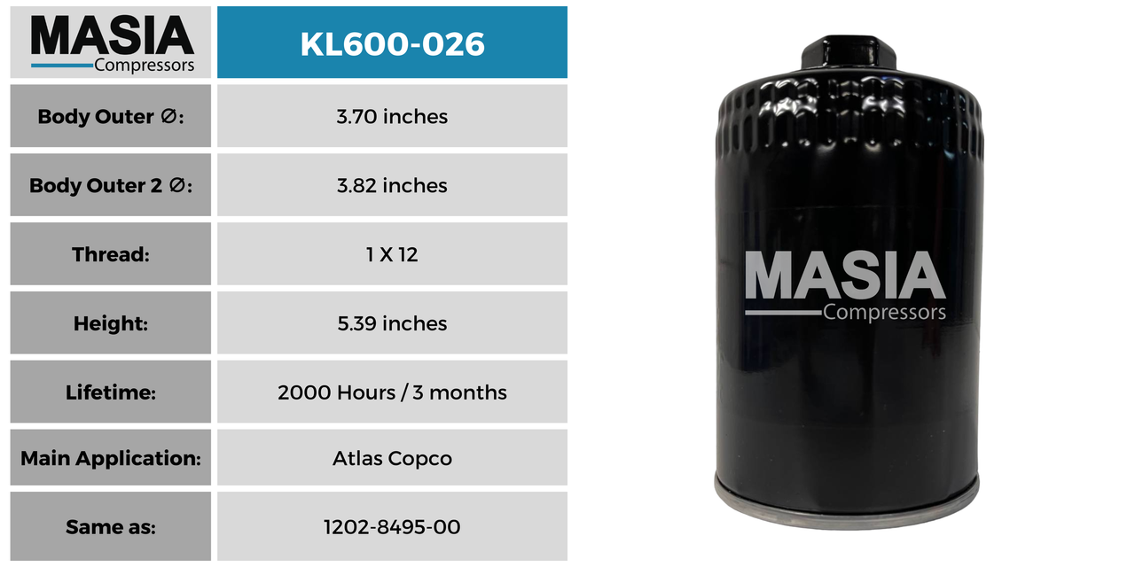 Filtro De Aceite Compair 5700926