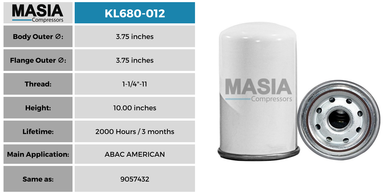 Filtro De Aceite Abac American 9057432