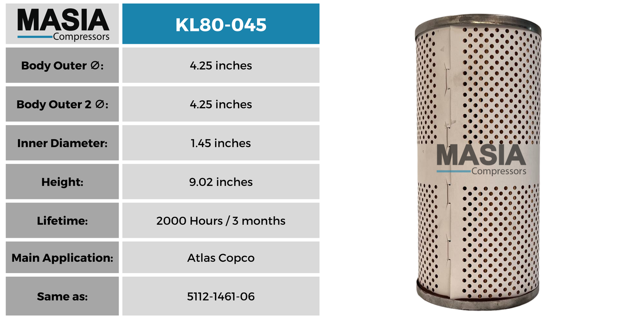 Filtro De Aceite Atlas Copco 9711-0127-00