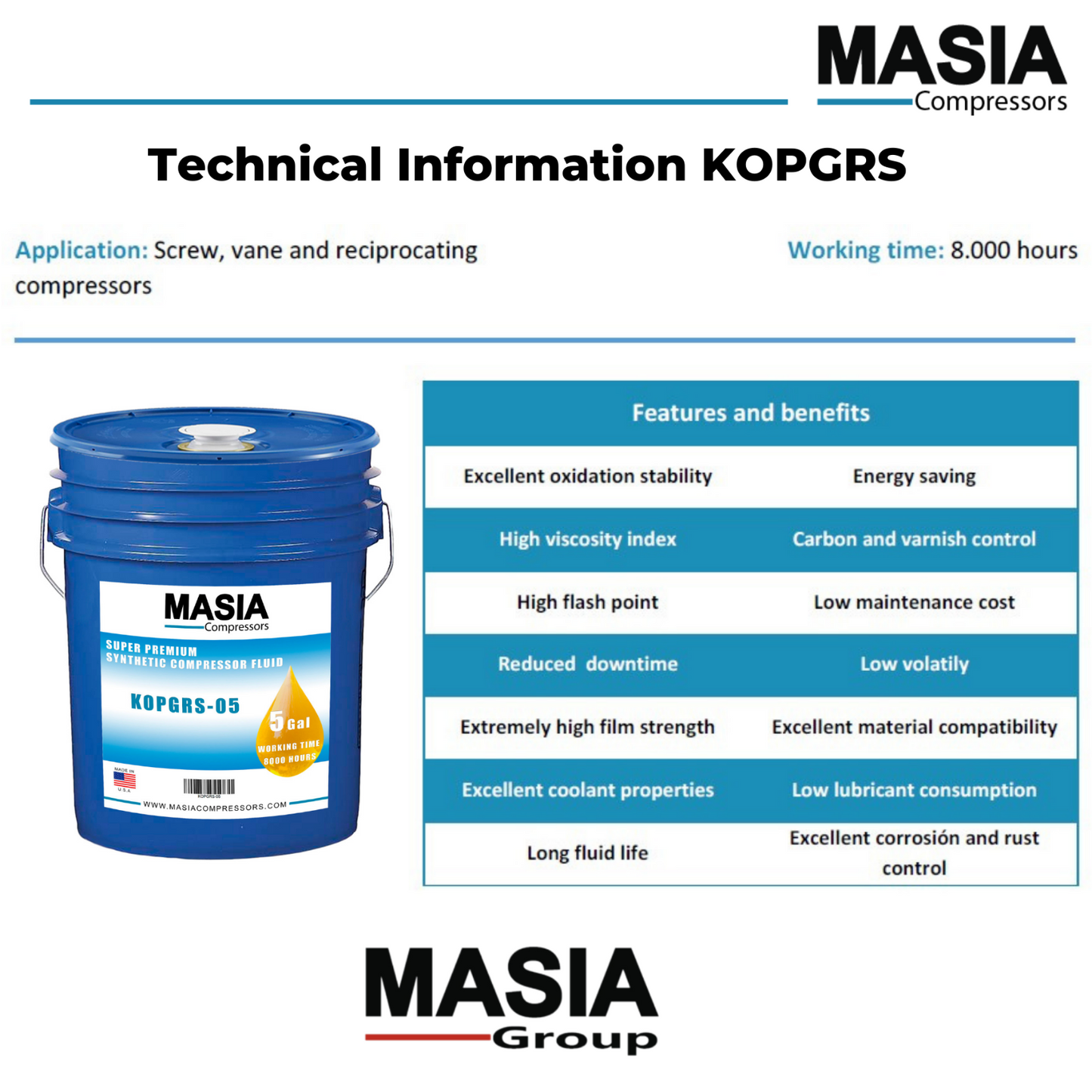 Lubricante Masia Compressors KOPGRS-05