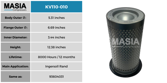 MV110-010 Filtro Separador Masia Compressors