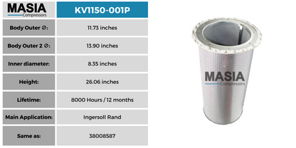 250038-195 Filtro Separador Compatible con Sullair