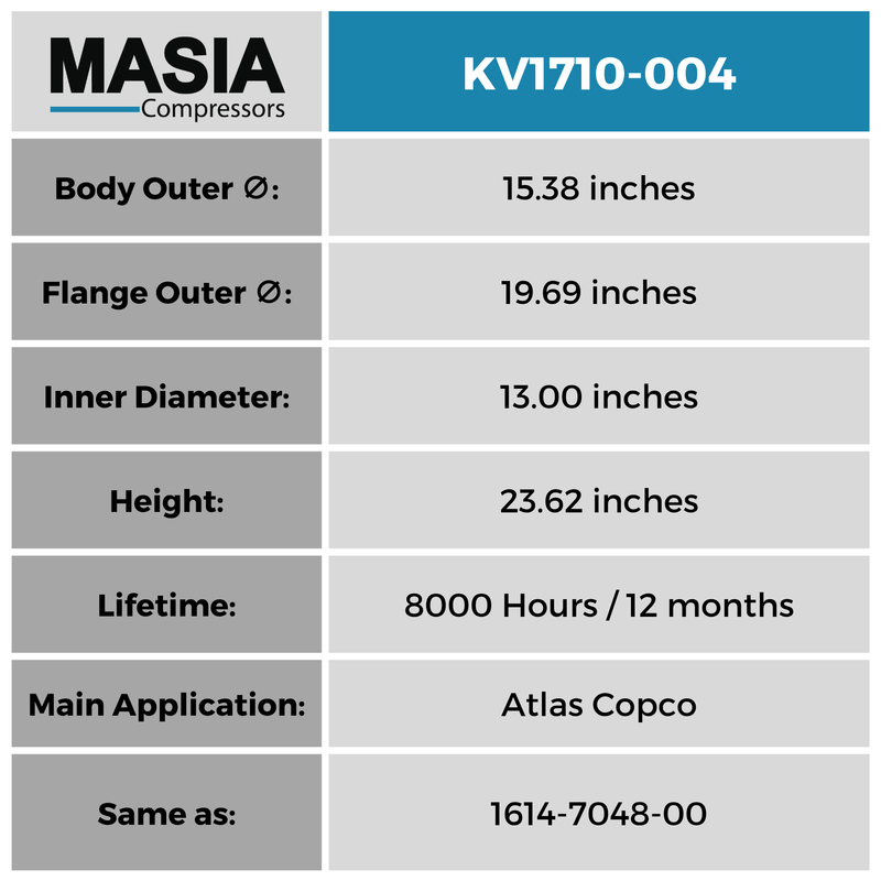 MV1710-004 Filtro Separador Masia Compressors