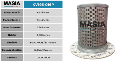 MV195-016P Filtro Separador Masia Compressors