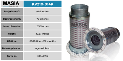 Filtro Separador Ingersoll Rand 39843693