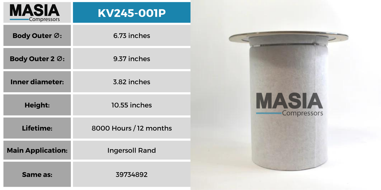 P52-5708 Filtro Separador Compatible con Donaldson