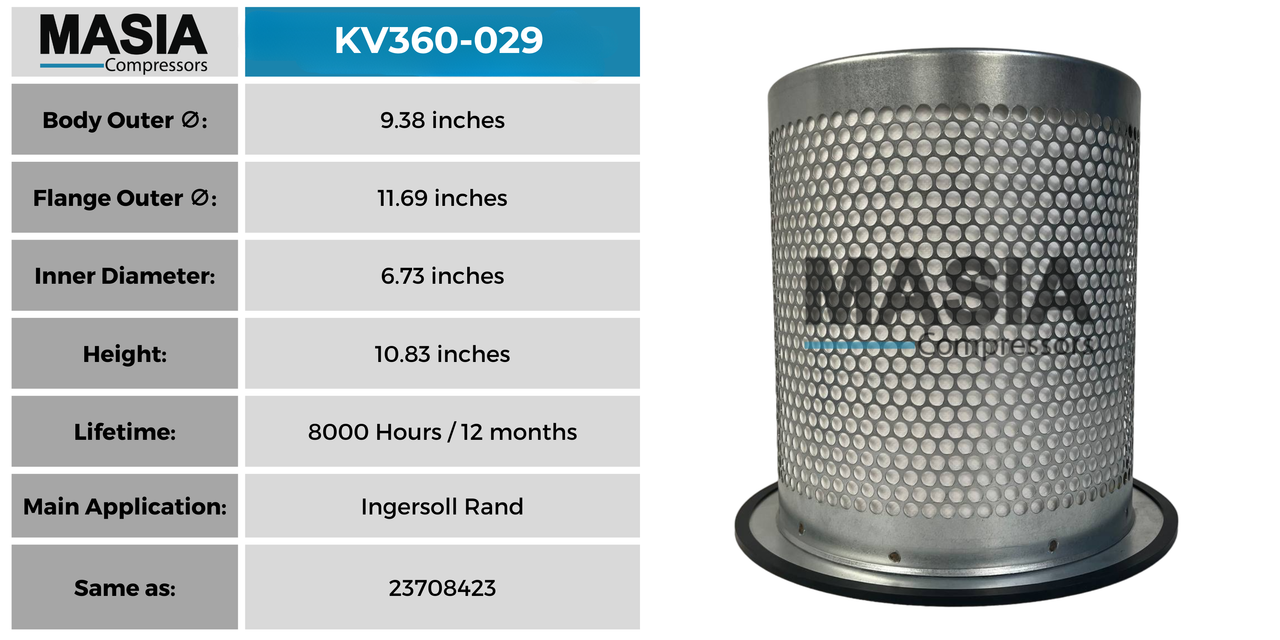 Filtro Separador Masia Compressors MV360-029