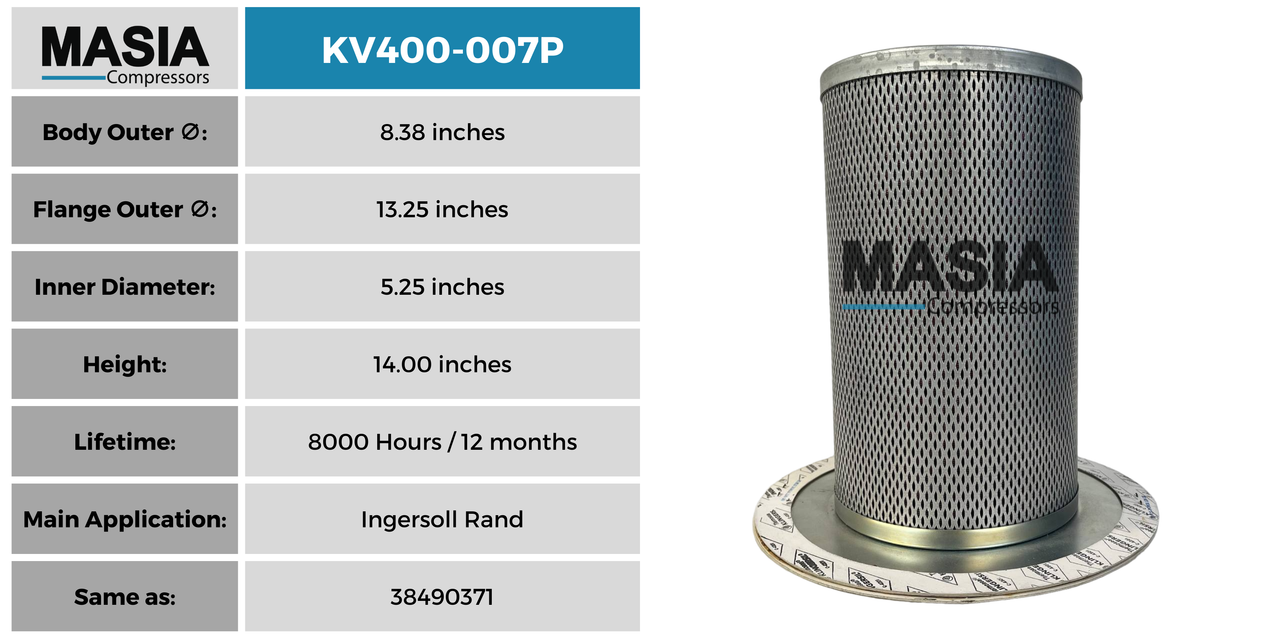 Filtro Separador Masia Compressors MV400-007P