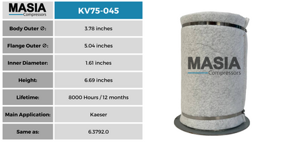 Filtro Separador Masia Compressors MV75-045