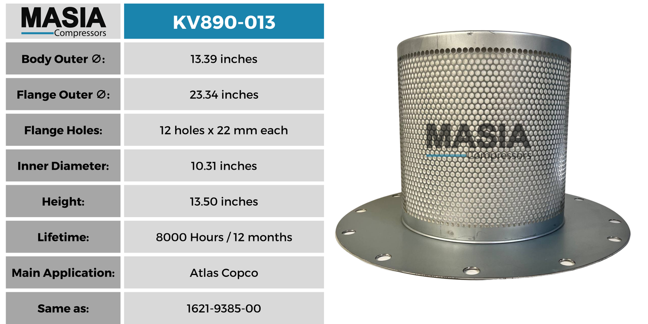Filtro Separador Masia Compressors MV890-013